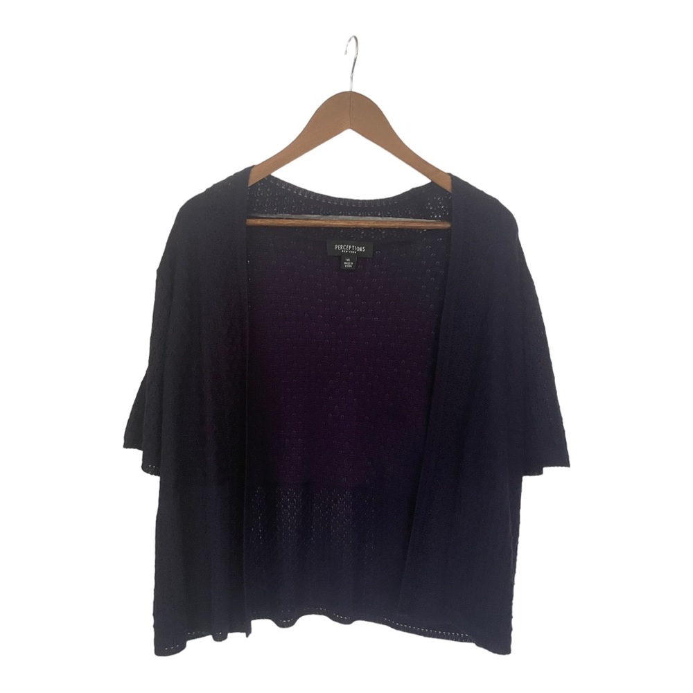 NWT Perceptions NAVY BLUE OPEN CARDIGAN